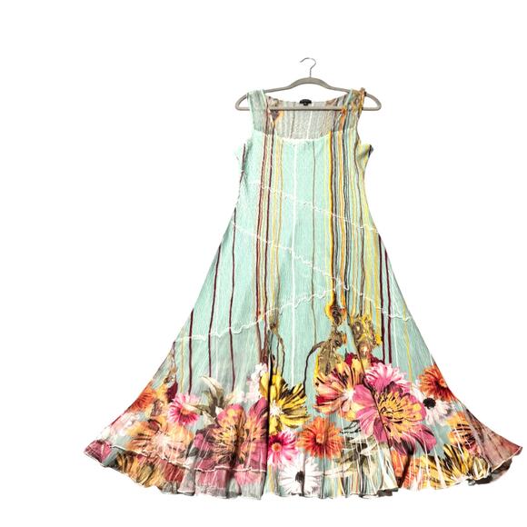 Komarov Dresses & Skirts - Komarov womens midi dress Large floral crinkle 90s fairy boho